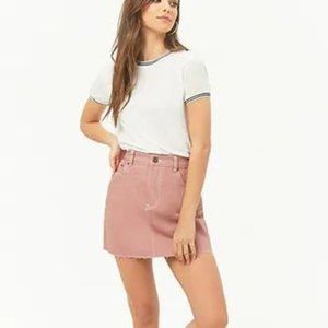 Forever 21 mauve dusty pink denim jean skirt